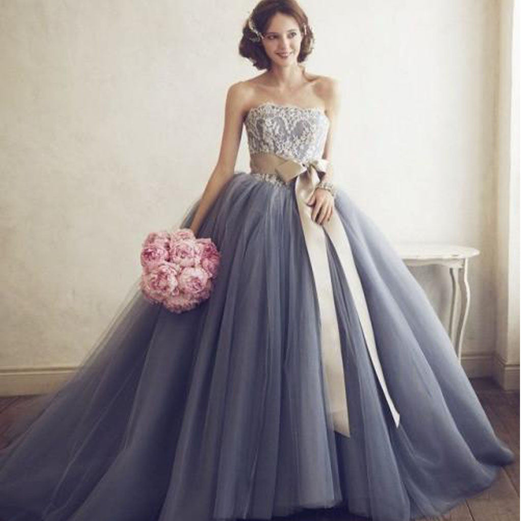 Sparkle Beaded Sleeveless Prom Dresses, Cheap Tulle A-Line Prom Dresse –  OkBridal